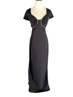 ASOS Design Cap Sleeve Sweetheart Neckline Black Maxi Dress Event Guest Party 14